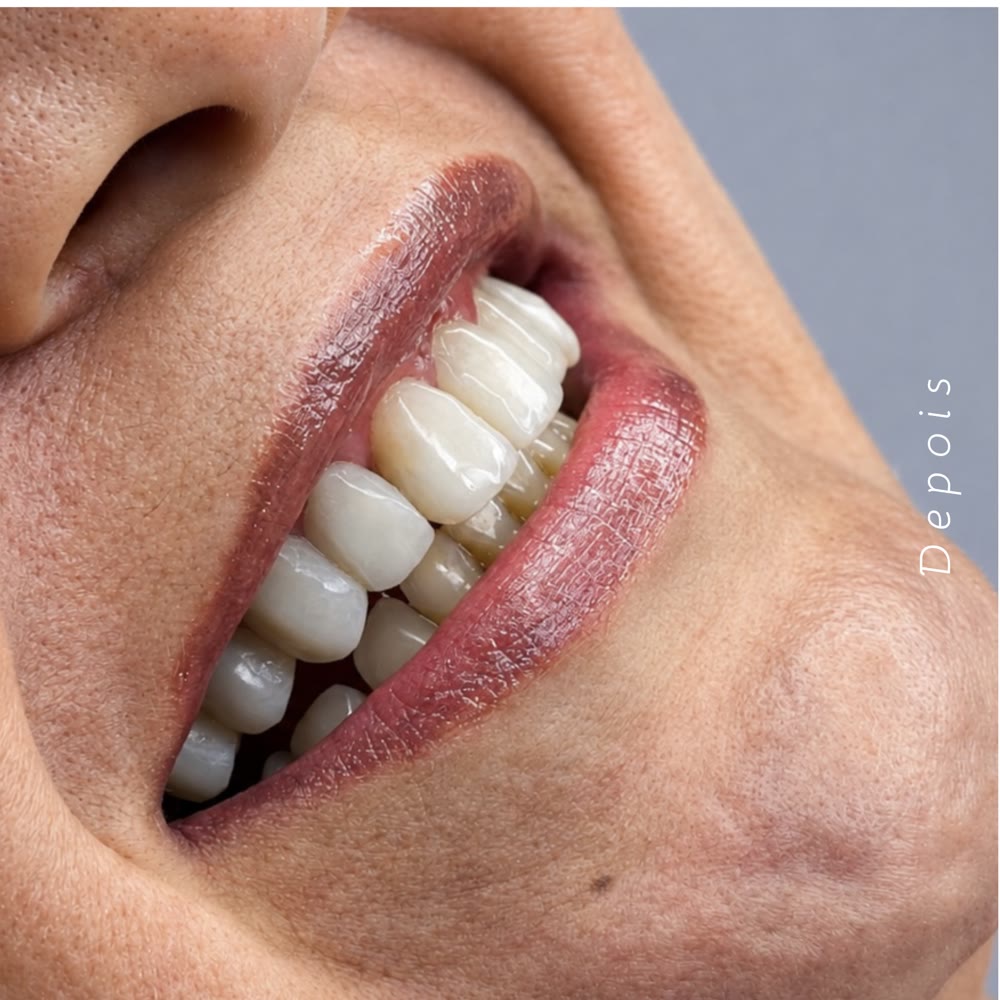 Sorriso depois das facetas em resina